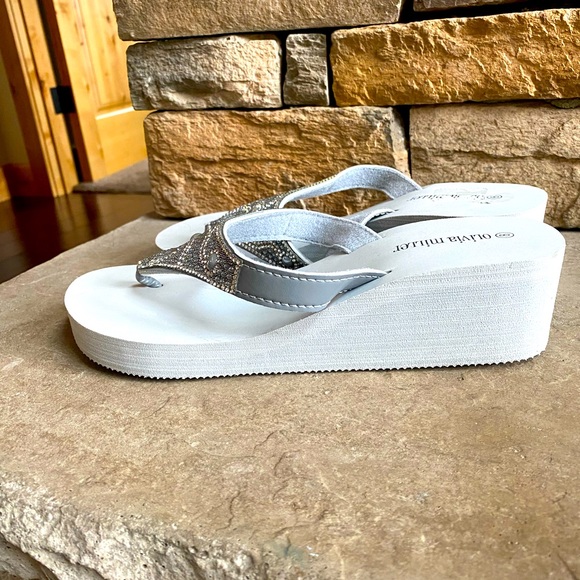 Olivia Miller Rhinestone Flip Flops - Picture 3 of 6